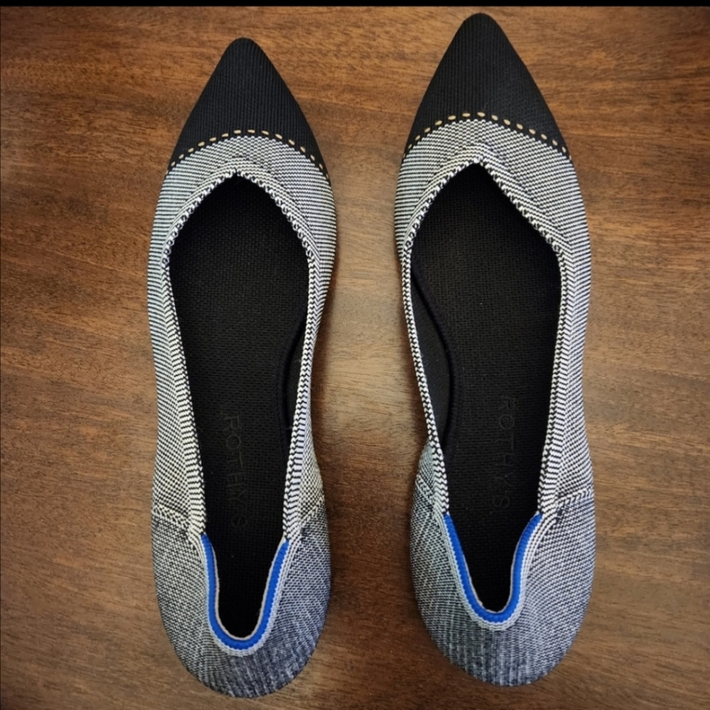 Rothy's size 10 grey and black flats